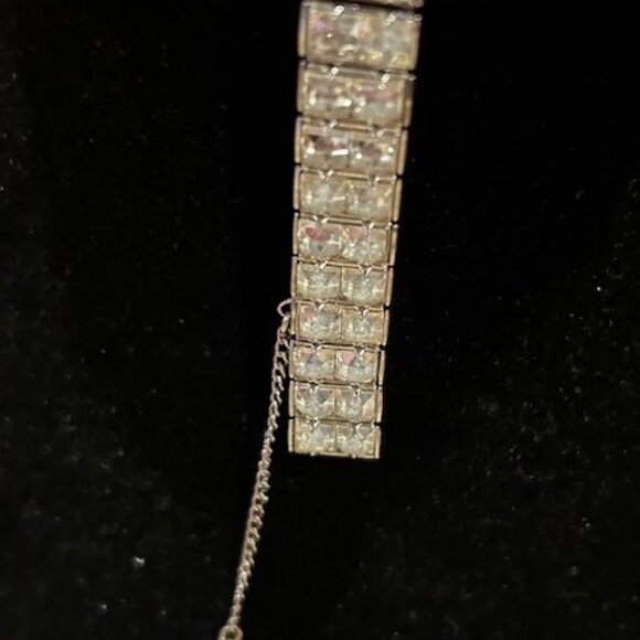 WEISS Rhinestone 2 Row Tennis BRACELET - Picture 8 of 9